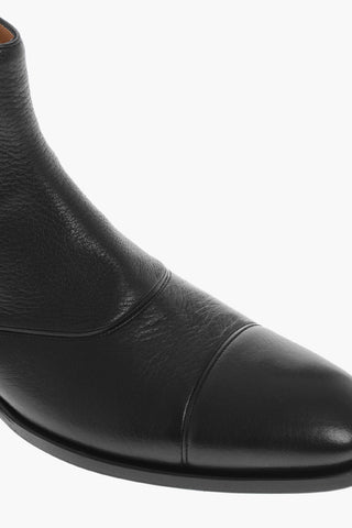 Stivaletti In Pelle Martellata con Zip
