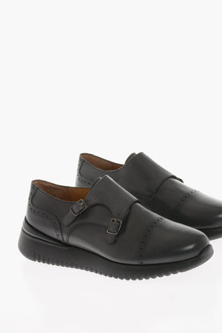 Leather Double-Strap RIACE Monk Shoes
