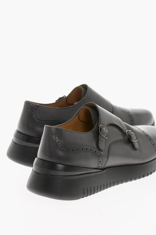 Leather Double-Strap RIACE Monk Shoes
