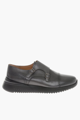 Leather Double-Strap RIACE Monk Shoes