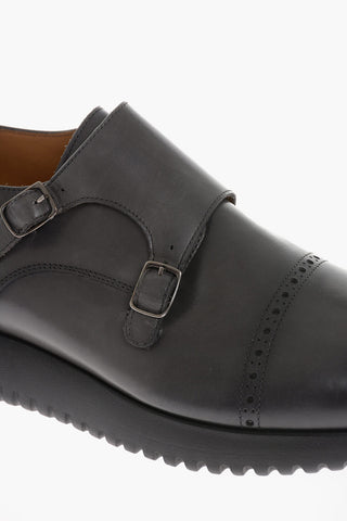 Leather Double-Strap RIACE Monk Shoes