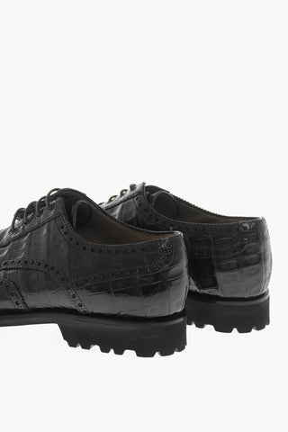 Crocodile Leather Brogue SPORT Derby Shoes