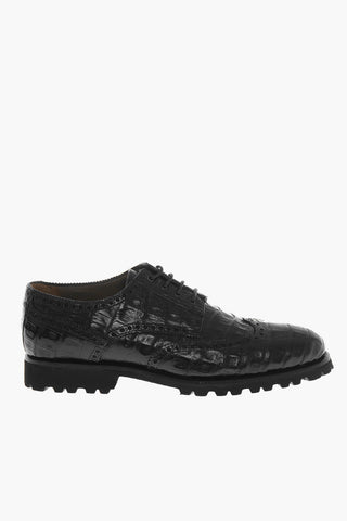 Crocodile Leather Brogue SPORT Derby Shoes