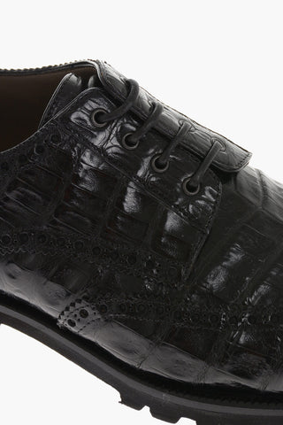 Crocodile Leather Brogue SPORT Derby Shoes