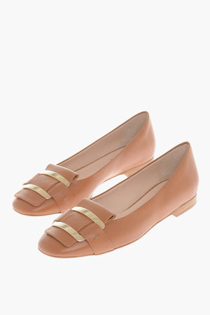 Ballerinas LADY Aus Leder Mit Goldenem Detail
