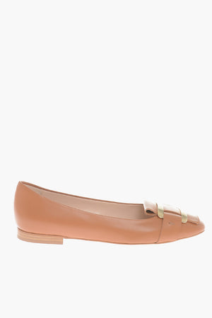 Ballerinas LADY Aus Leder Mit Goldenem Detail