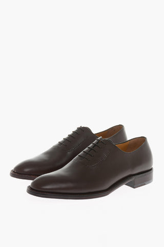 Solid Color Leather ORVIETO Oxford Shoes