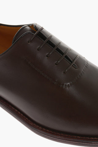 Solid Color Leather ORVIETO Oxford Shoes