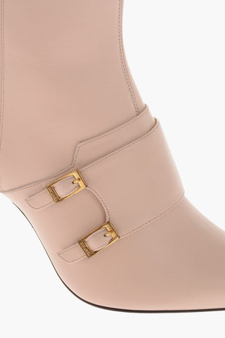Leather MALVINA Ankle Boots with Side Zip Heel 7.5cm