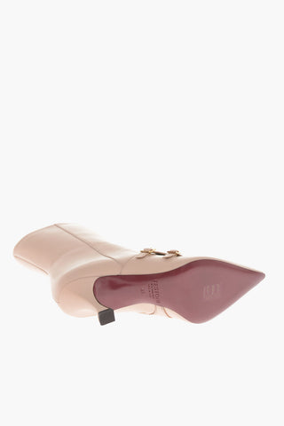 Leather MALVINA Ankle Boots with Side Zip Heel 7.5cm