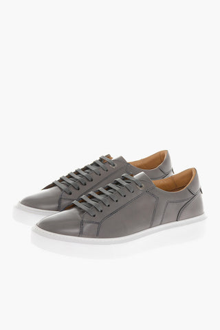 Leather PAESTUM Low Top Sneakers with Contrasting Sole