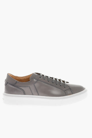 Leather PAESTUM Low Top Sneakers with Contrasting Sole