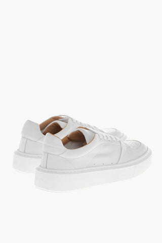 Solid Color Leather JEANNE Low Top Sneakers