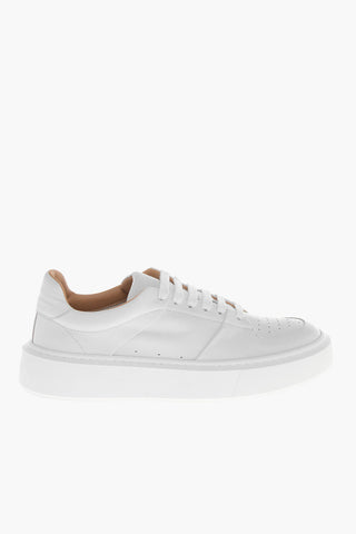 Solid Color Leather JEANNE Low Top Sneakers