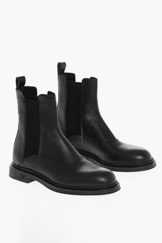Stivali Chelsea In Pelle Martellata