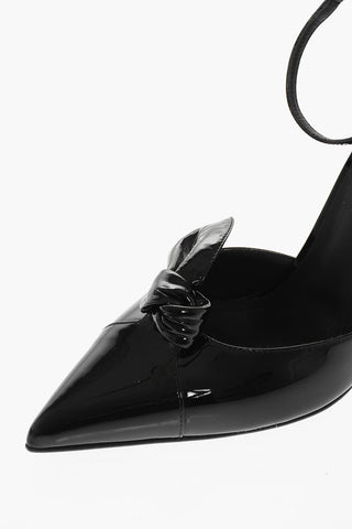 Patent Leather Sandals With Knot Deail Heel 11 cm