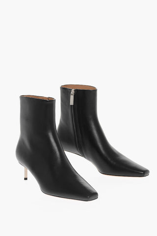 Stivaletti In Pelle Con Tacco Brugola 6 cm