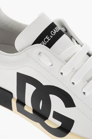 Leather Low-Top Sneakers With Logo Print