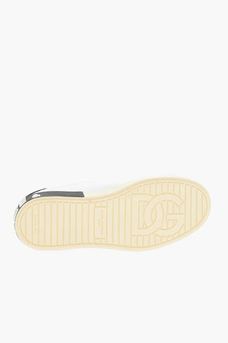 Leather Low-Top Sneakers With Logo Print