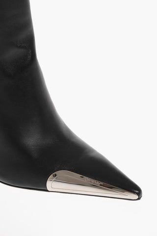 Pointed Leather Booties With Allen Heel 10 cm