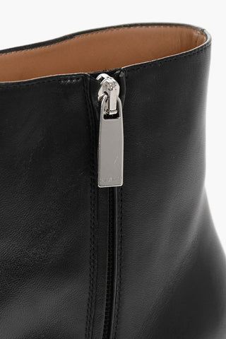 Pointed Leather Booties With Allen Heel 10 cm