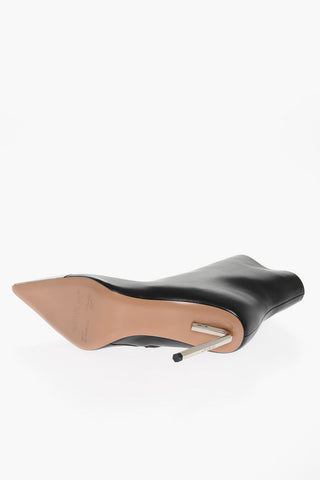 Pointed Leather Booties With Allen Heel 10 cm