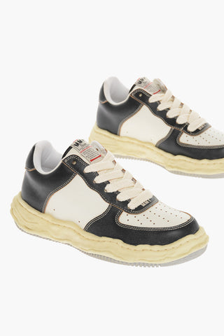 Leather Low-Top Sneakers With Statement Sole