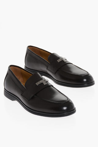 Leather PORTOFINO Loafers with Silver-Tone Detail