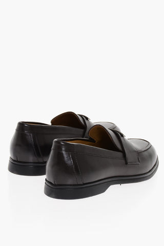 Leather PORTOFINO Loafers with Silver-Tone Detail