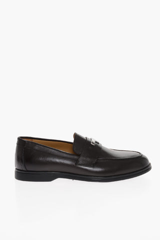 Leather PORTOFINO Loafers with Silver-Tone Detail
