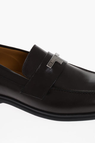 Leather PORTOFINO Loafers with Silver-Tone Detail