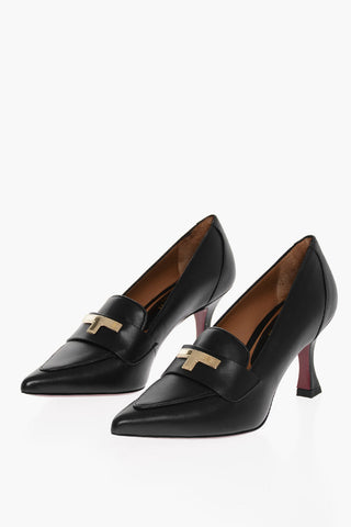 Leather JULIE Pumps with Golden Detail Heel 7.5cm
