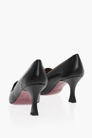 Leather JULIE Pumps with Golden Detail Heel 7.5cm