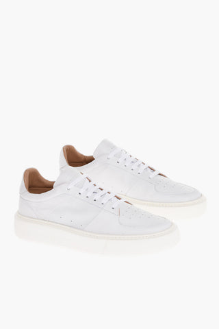 Solid Color Leather SASSARI Low Top Sneakers