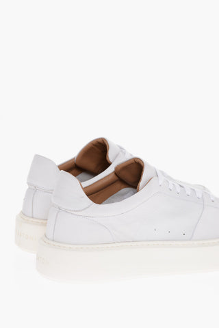 Solid Color Leather SASSARI Low Top Sneakers