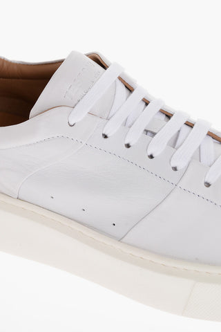 Solid Color Leather SASSARI Low Top Sneakers