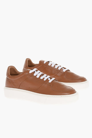 Leather SASSARI Low-Top Sneakers with Contrast Sole