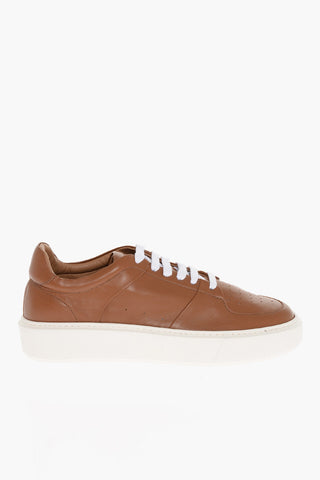 Leather SASSARI Low-Top Sneakers with Contrast Sole