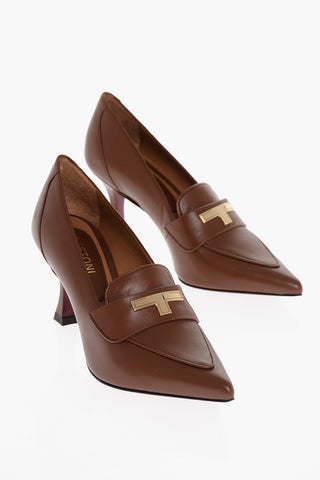 Leather JULIE Pumps with Golden Detail Heel 7.5cm