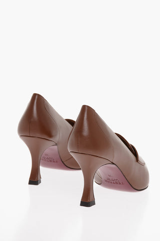 Leather JULIE Pumps with Golden Detail Heel 7.5cm