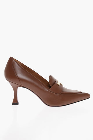 Leather JULIE Pumps with Golden Detail Heel 7.5cm