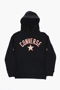 Felpa Hoodie in Misto Cotone Felpato con Logo Frontale