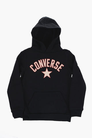 Felpa Hoodie in Misto Cotone Felpato con Logo Frontale