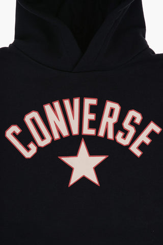 Felpa Hoodie in Misto Cotone Felpato con Logo Frontale