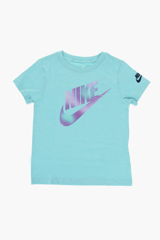 T-Shirt mit Rundhalsausschnitt Einfarbig mit Verblasstem Logo