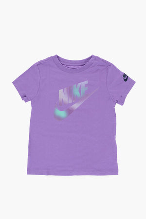 Solid-Color Crew-Neck T-Shirt With Faded Logo
