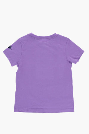 T-Shirt mit Rundhalsausschnitt in Uni mit verwaschenem Logo