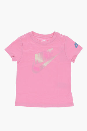 T-Shirt mit Rundhalsausschnitt in Uni mit verwaschenem Logo