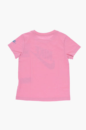 T-Shirt mit Rundhalsausschnitt in Uni mit verwaschenem Logo