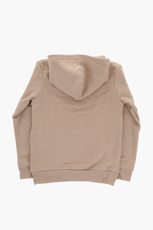 Cotton Fleece Hoodie With Printed Logo